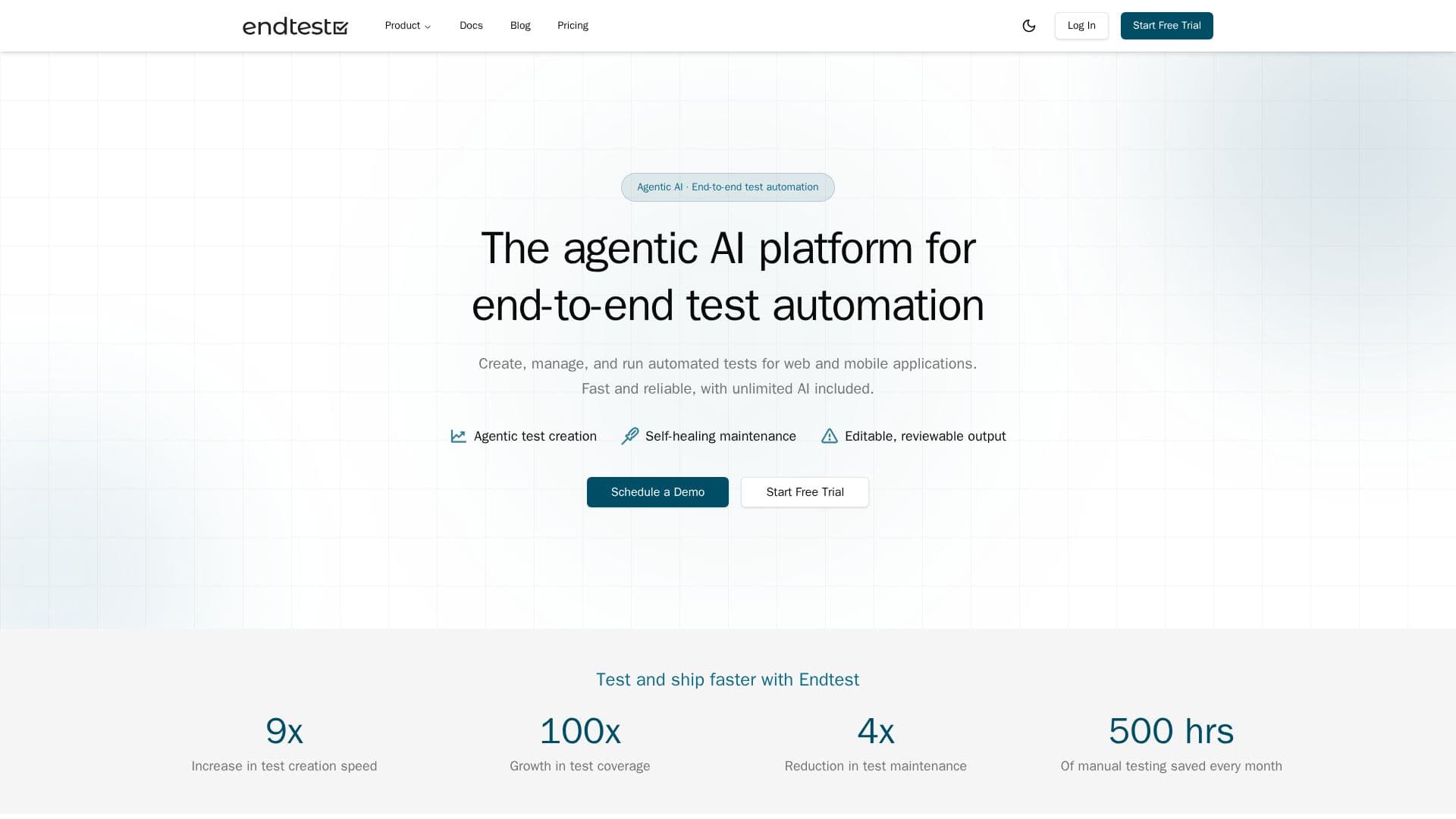 Endtest screenshot