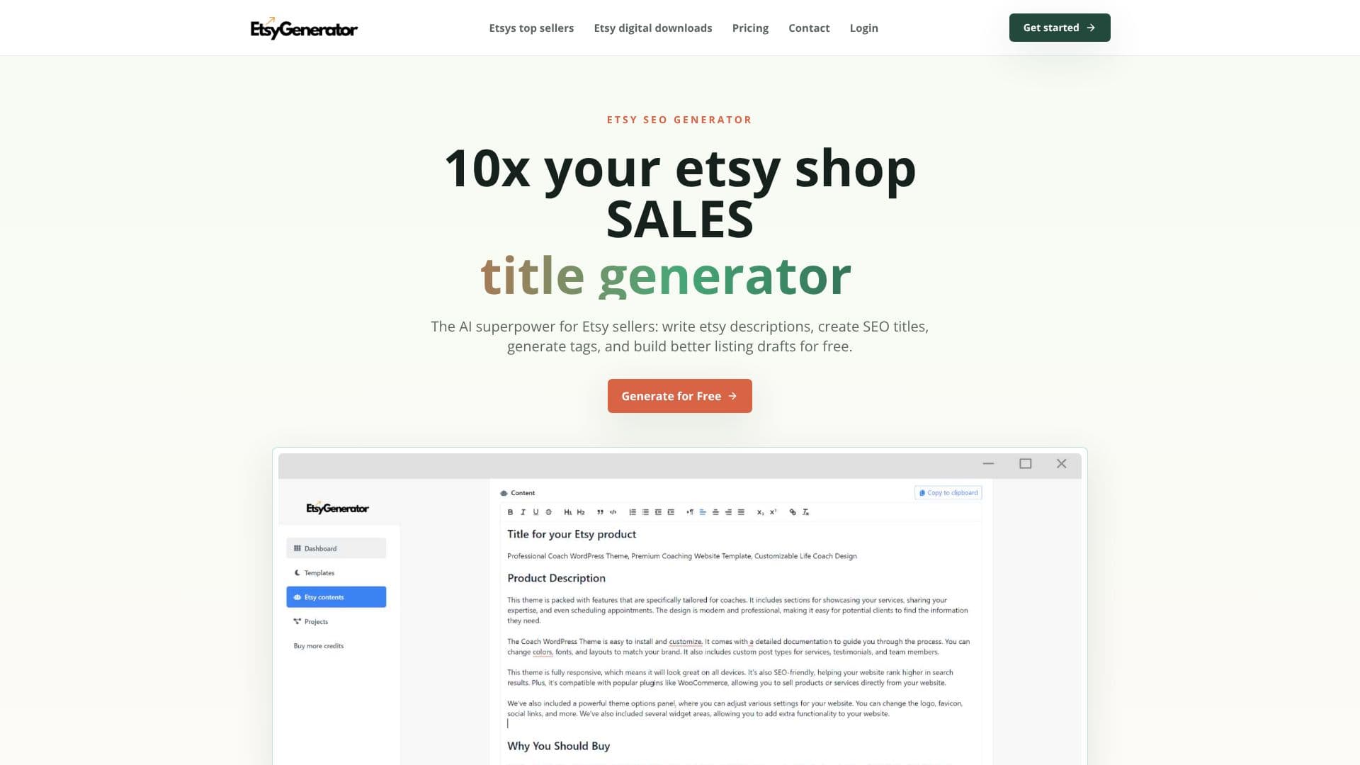 Etsy Generator screenshot