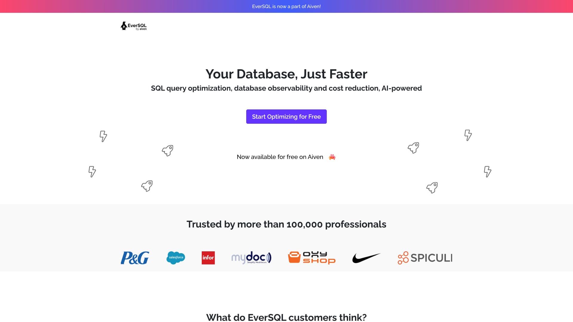 Capture d’écran de EverSQL SQL Optimizer