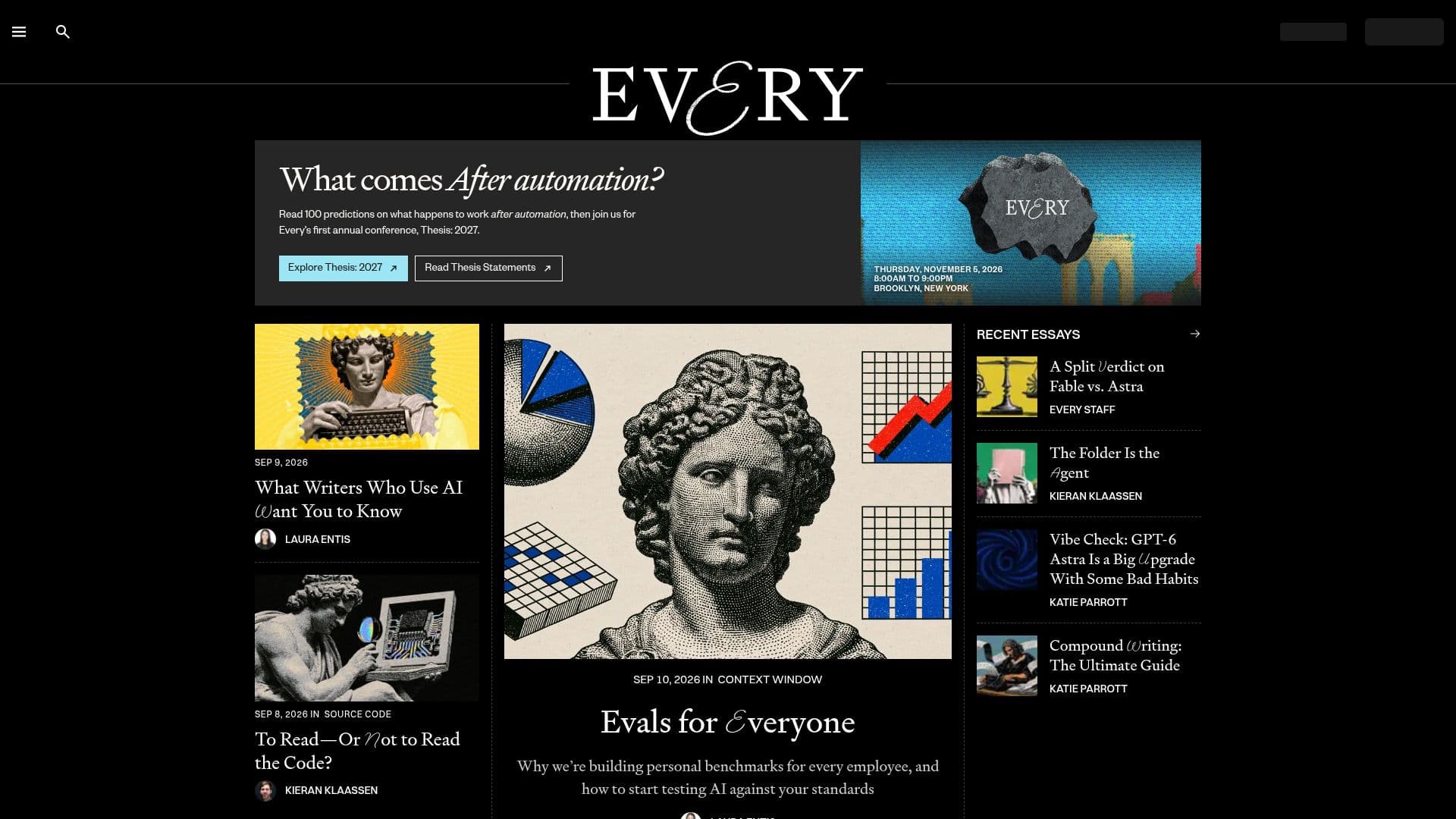 Captura de pantalla de Every AI Newsletter