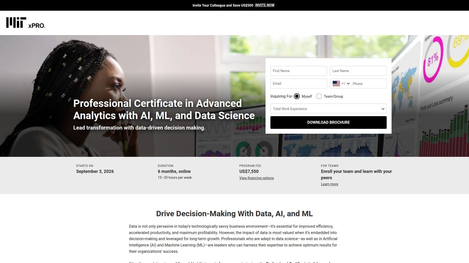 Capture d’écran de Certificat Professionnel MIT xPRO en Analyse Avancée avec IA, ML et Science des Données