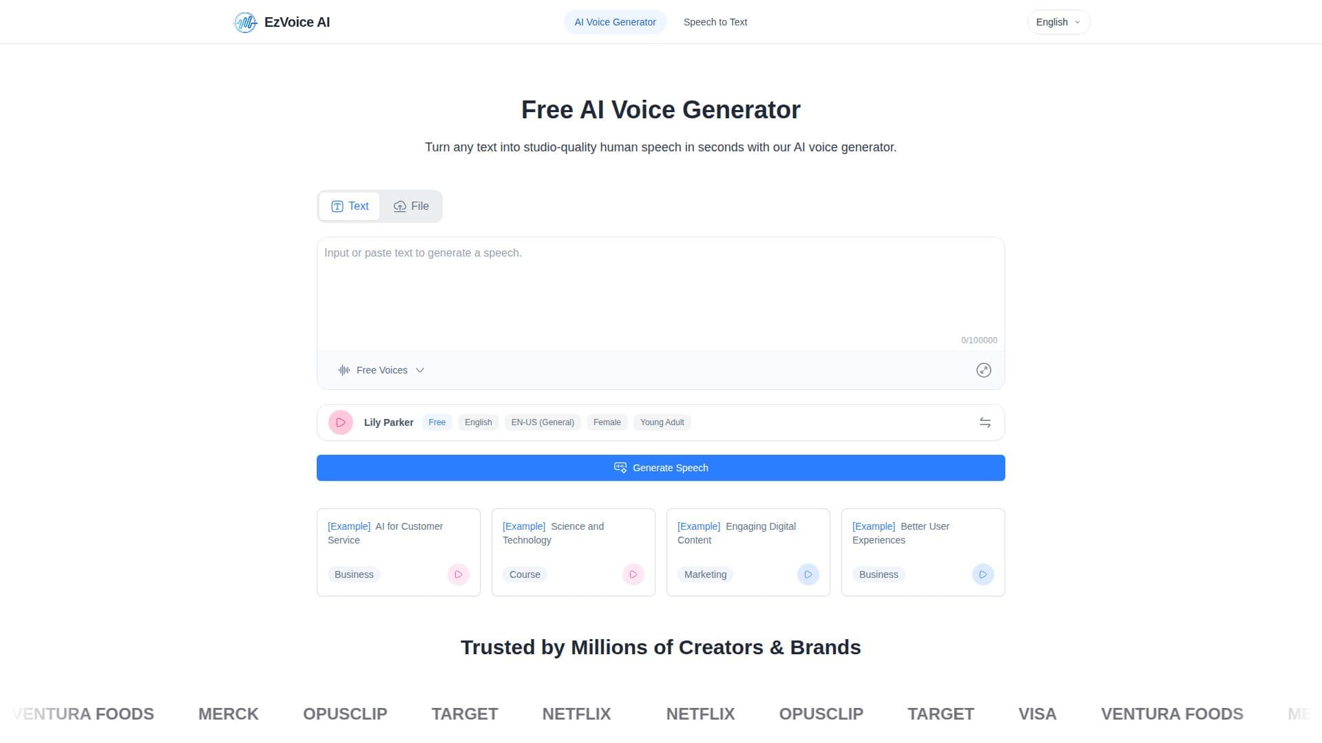 Screenshot von EzVoice AI