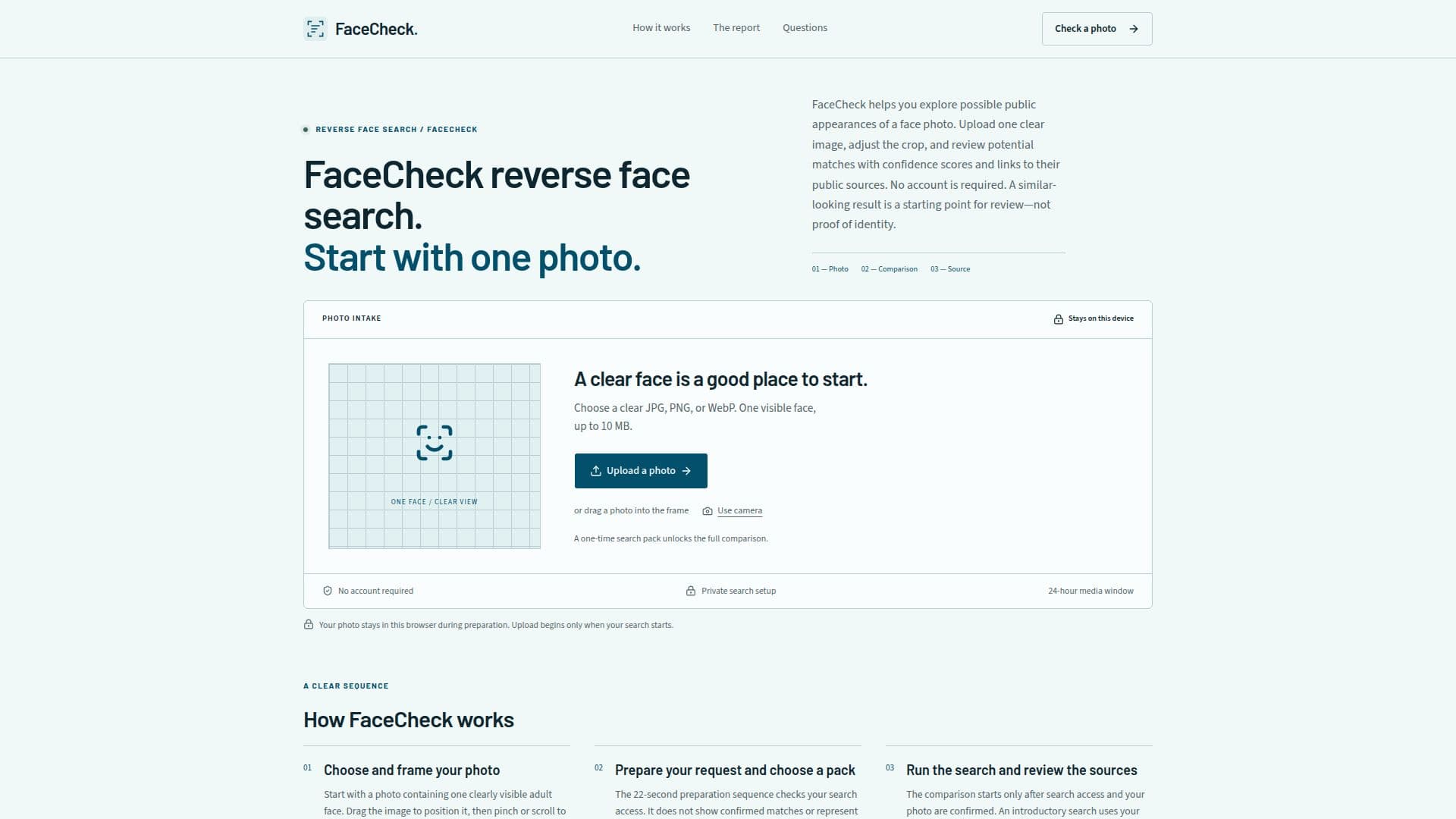 FaceCheck screenshot