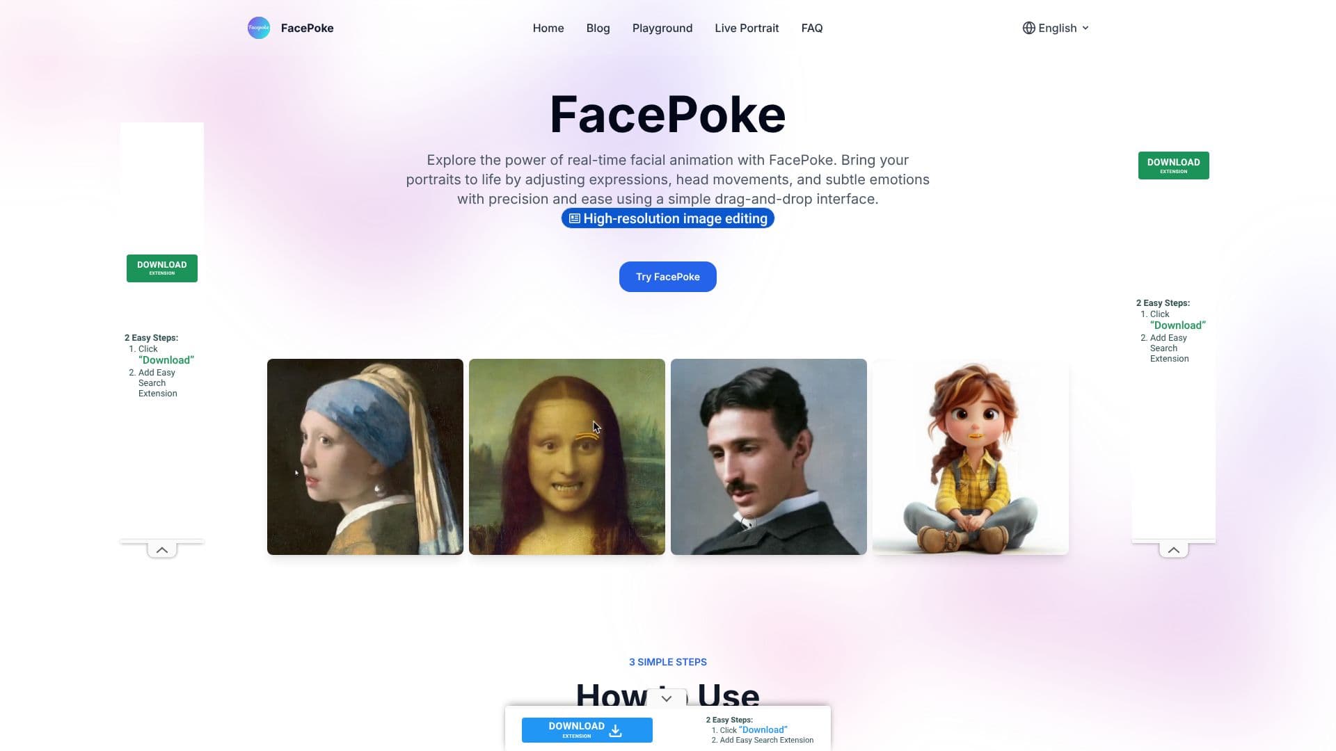 FacePoke AI Portrait Editor screenshot