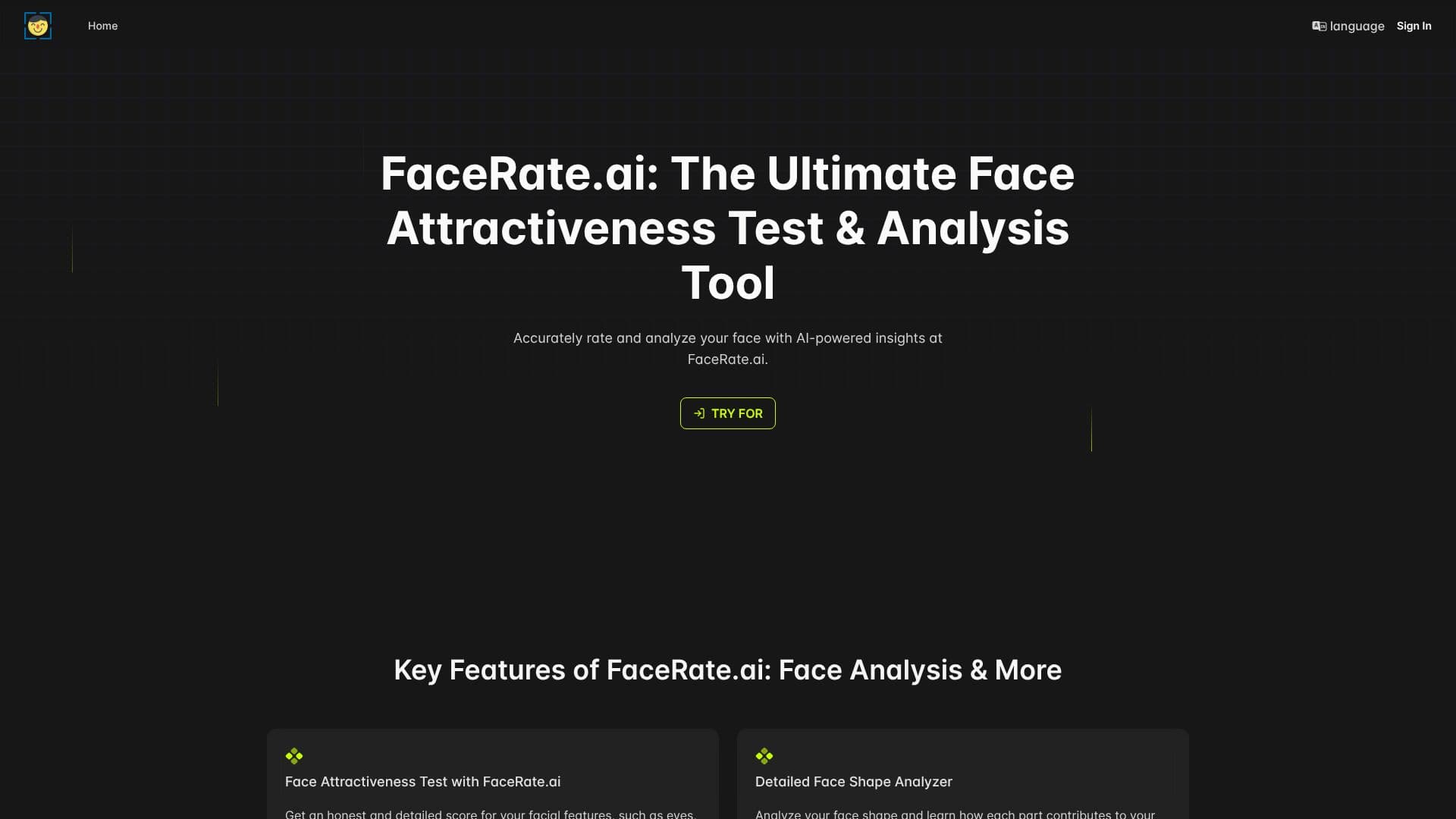 Screenshot von FaceRate.ai