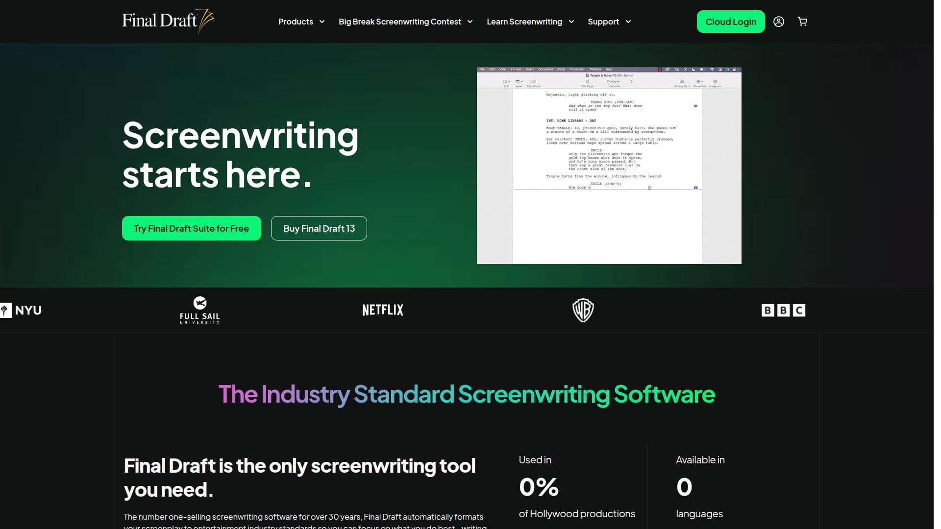 Final Draft screenshot