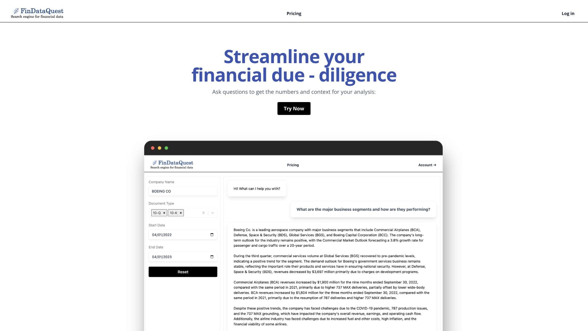 FinDataQuest screenshot