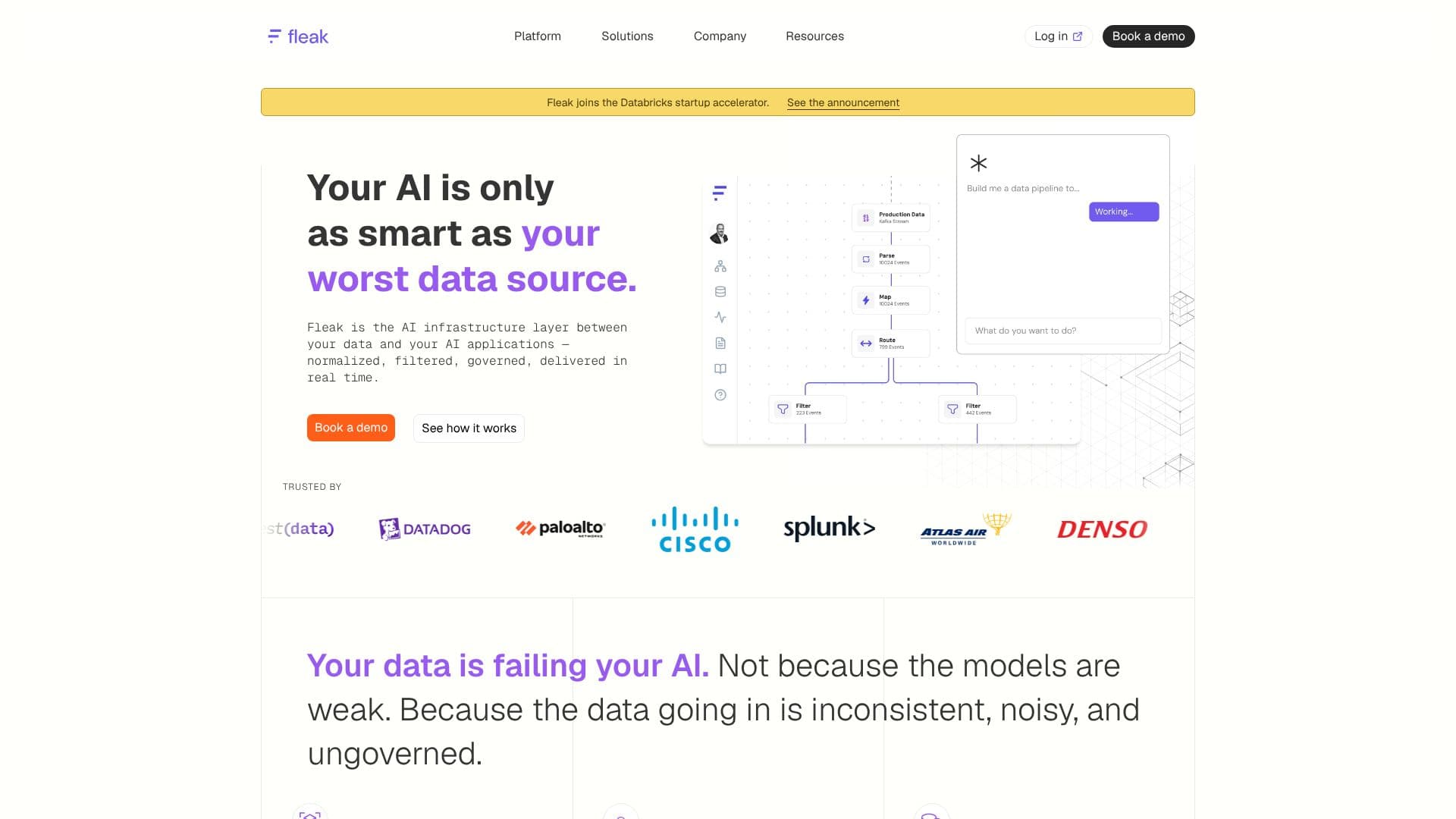 Screenshot von Fleak AI Data Layer