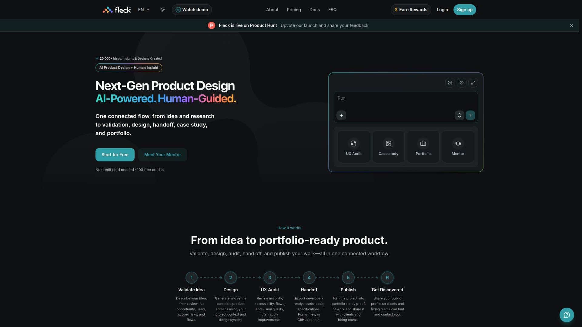 Fleck AI — منصة تصميم المنتجات بالذكاء الاصطناعي screenshot