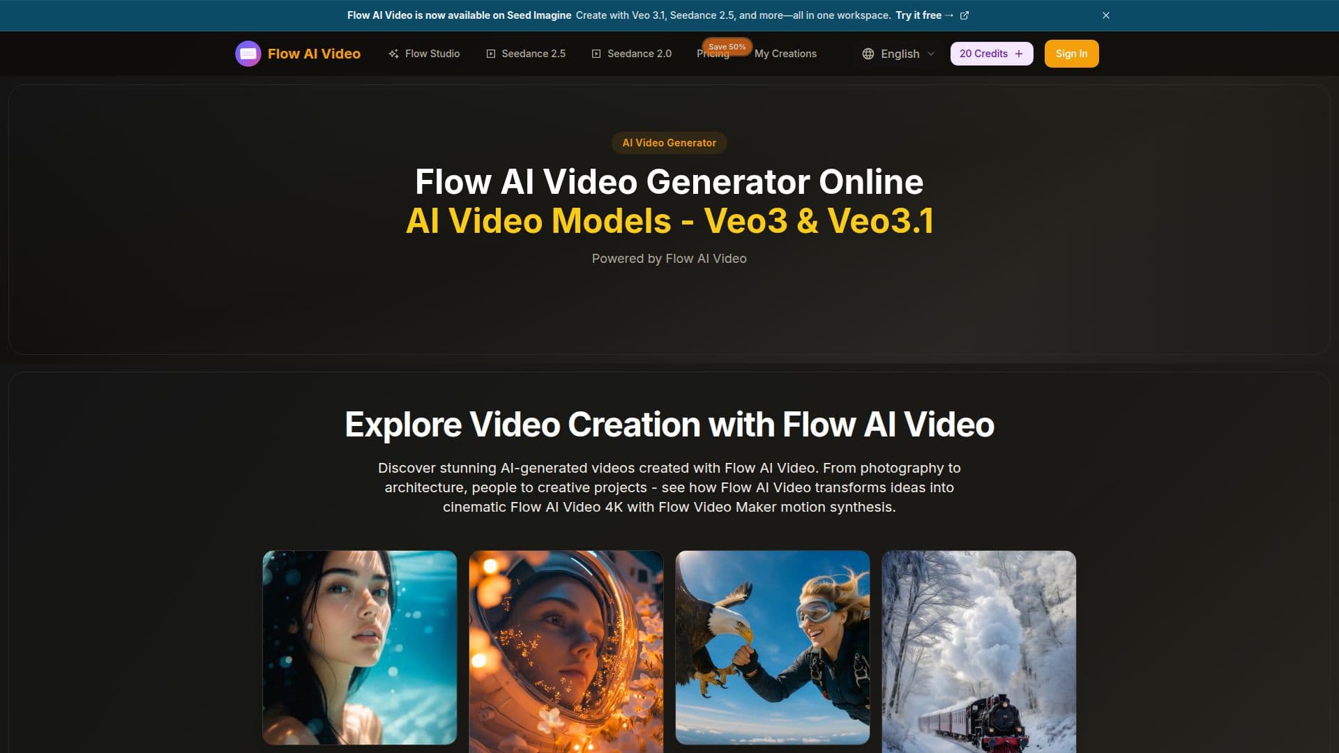 Screenshot von Flow AI Video Generator