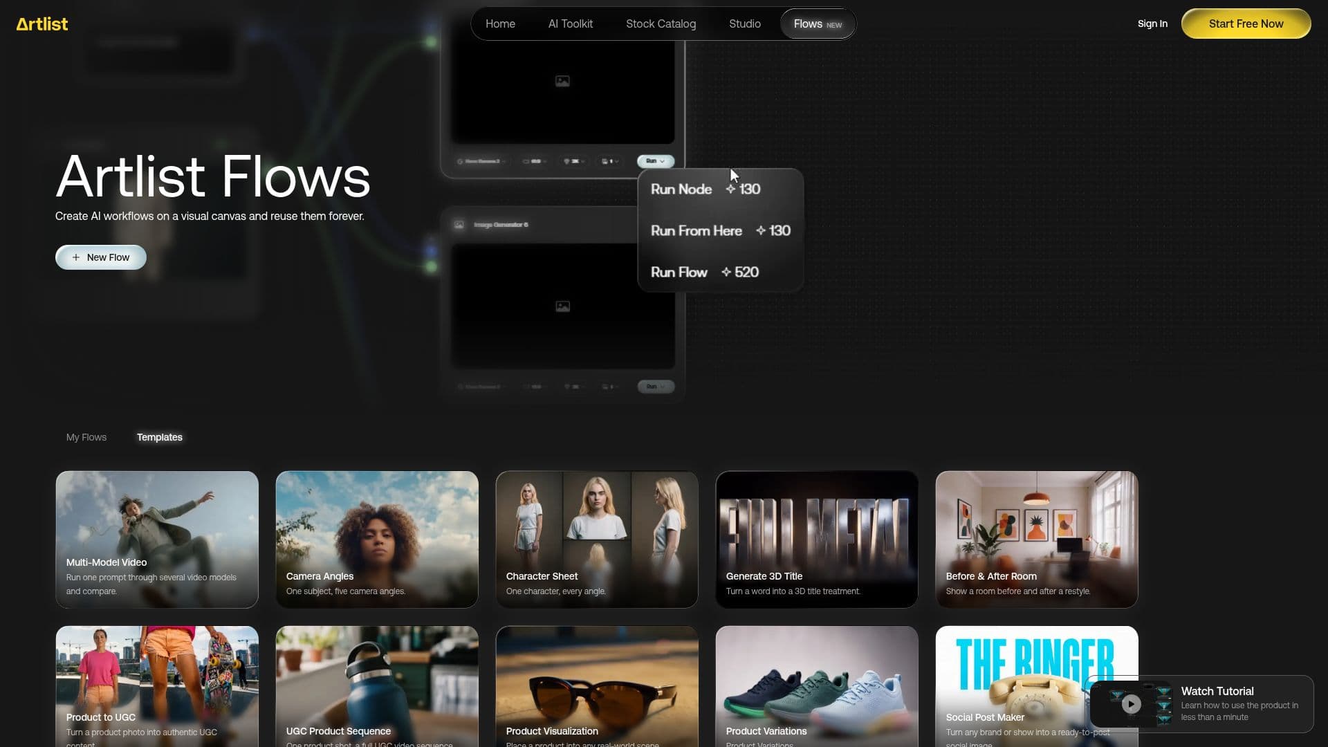 Artlist Flows screenshot