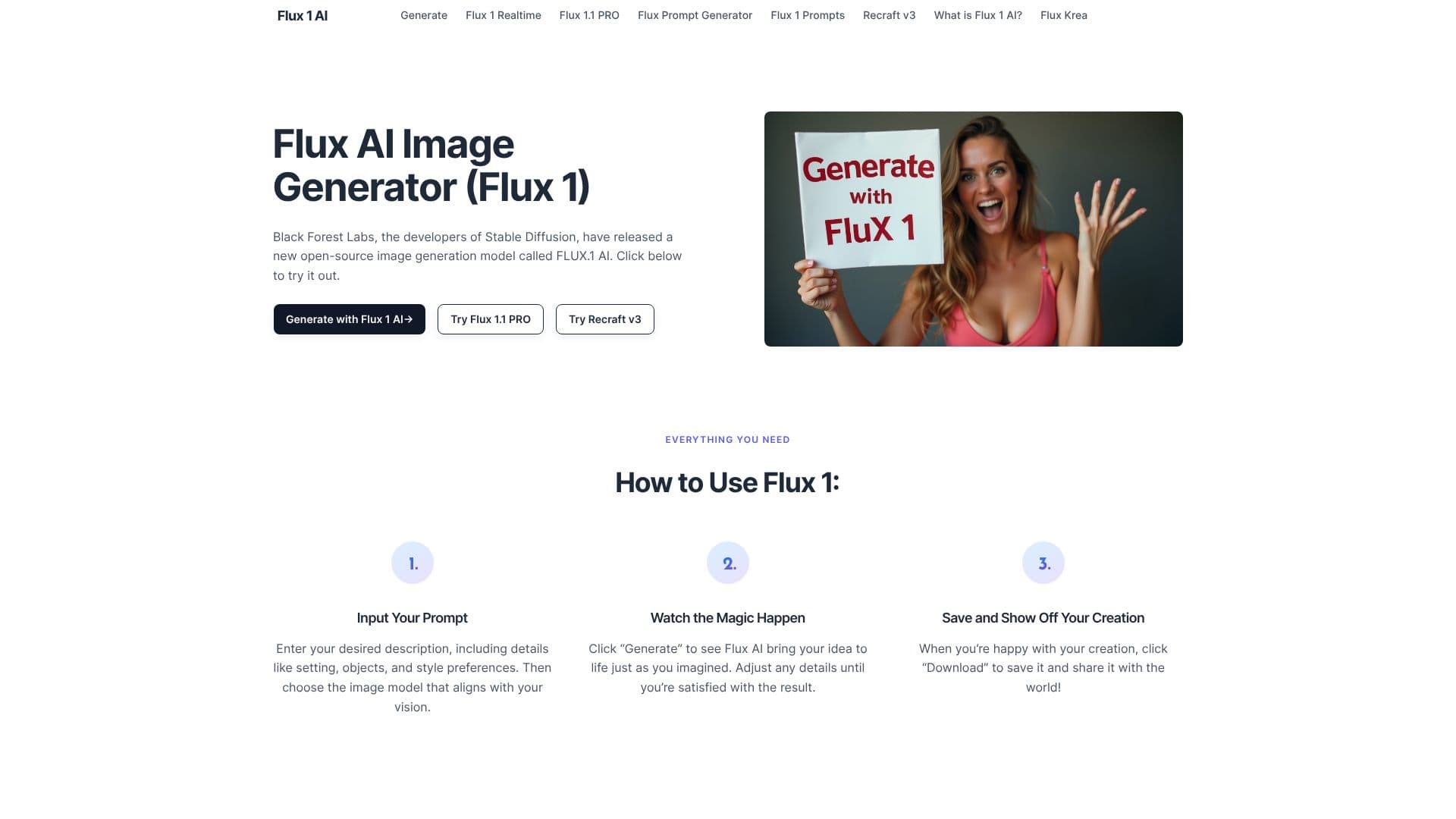 Flux 1 AI 图像生成器 截图
