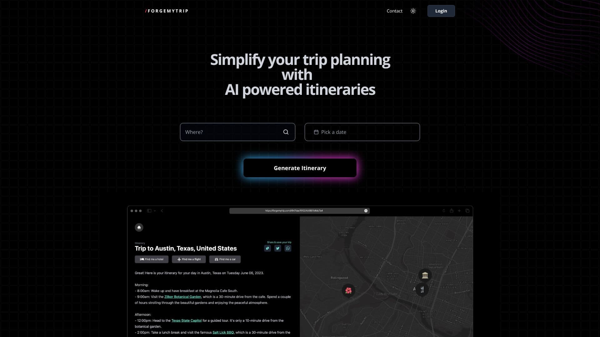Forgemytrip screenshot