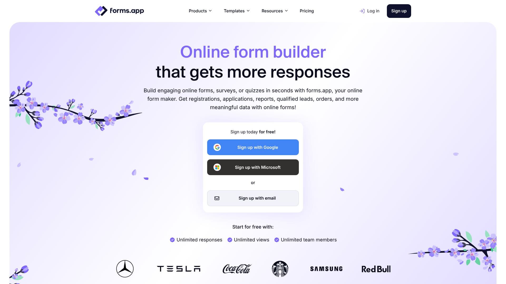 Tangkapan layar forms.app Pembuat Formulir Online