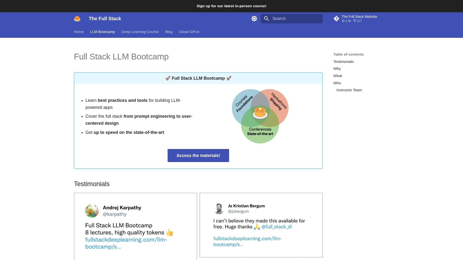 Screenshot von LLM Bootcamp - Der Full Stack
