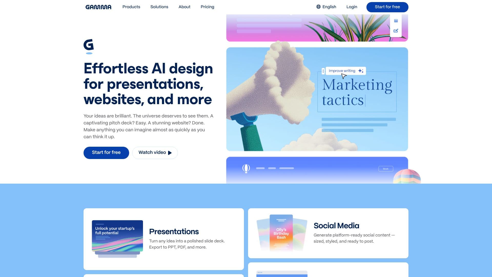 Tangkapan layar Gamma AI Presentation Maker