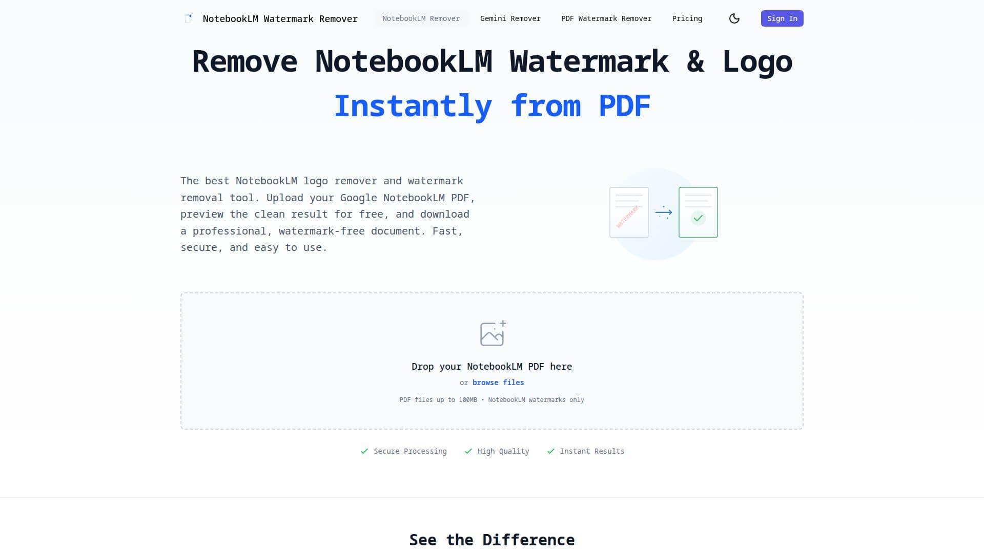 Screenshot von NotebookLM Wasserzeichen Entferner