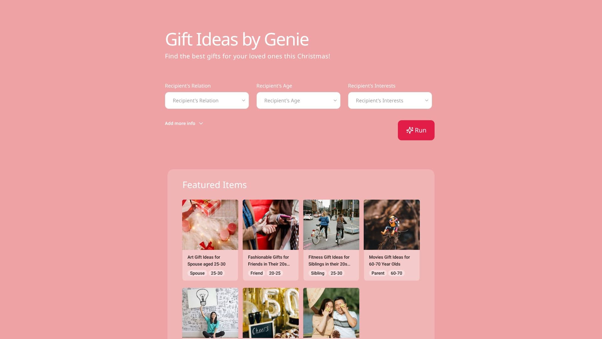 Tangkapan layar Ide Hadiah oleh Genie