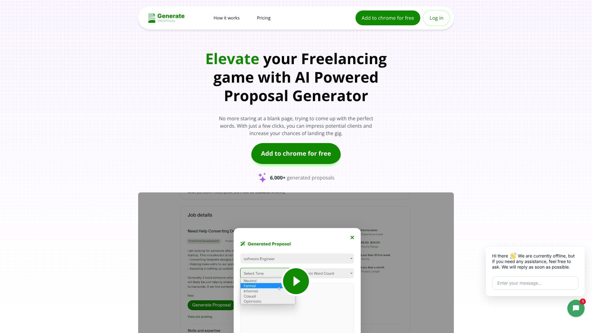 Generate Proposal AI Extension のスクリーンショット