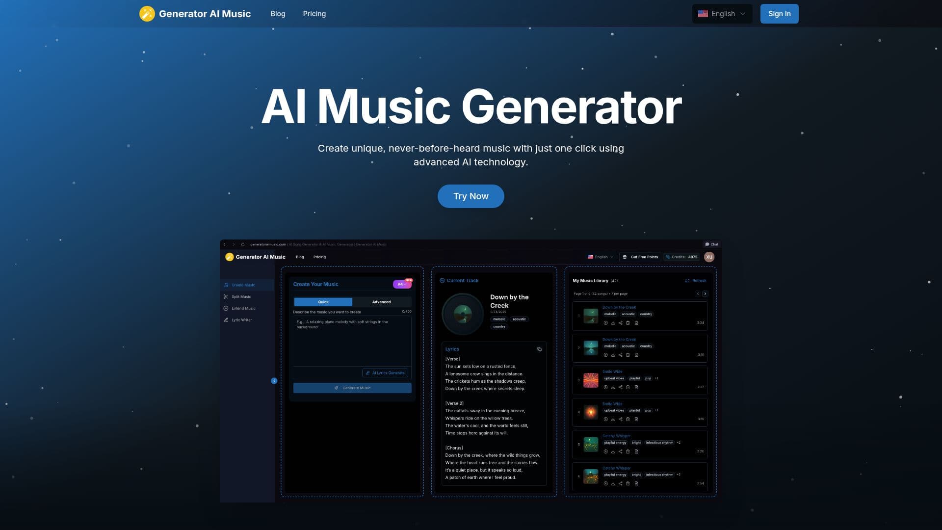 Generator AI Music 스크린샷