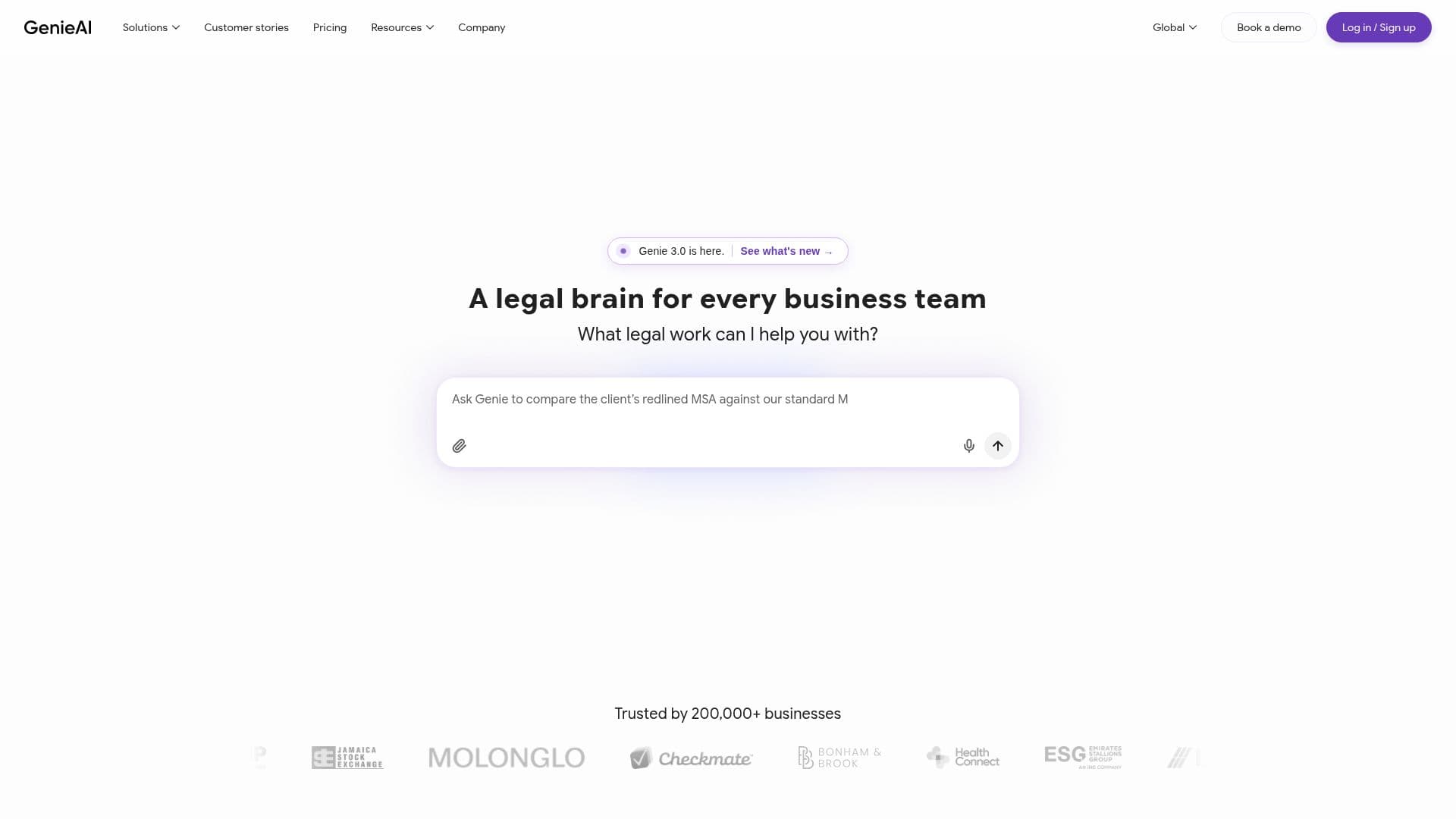 Captura de tela do GenieAI - Assistente Jurídico de IA para Contratos e Documentos