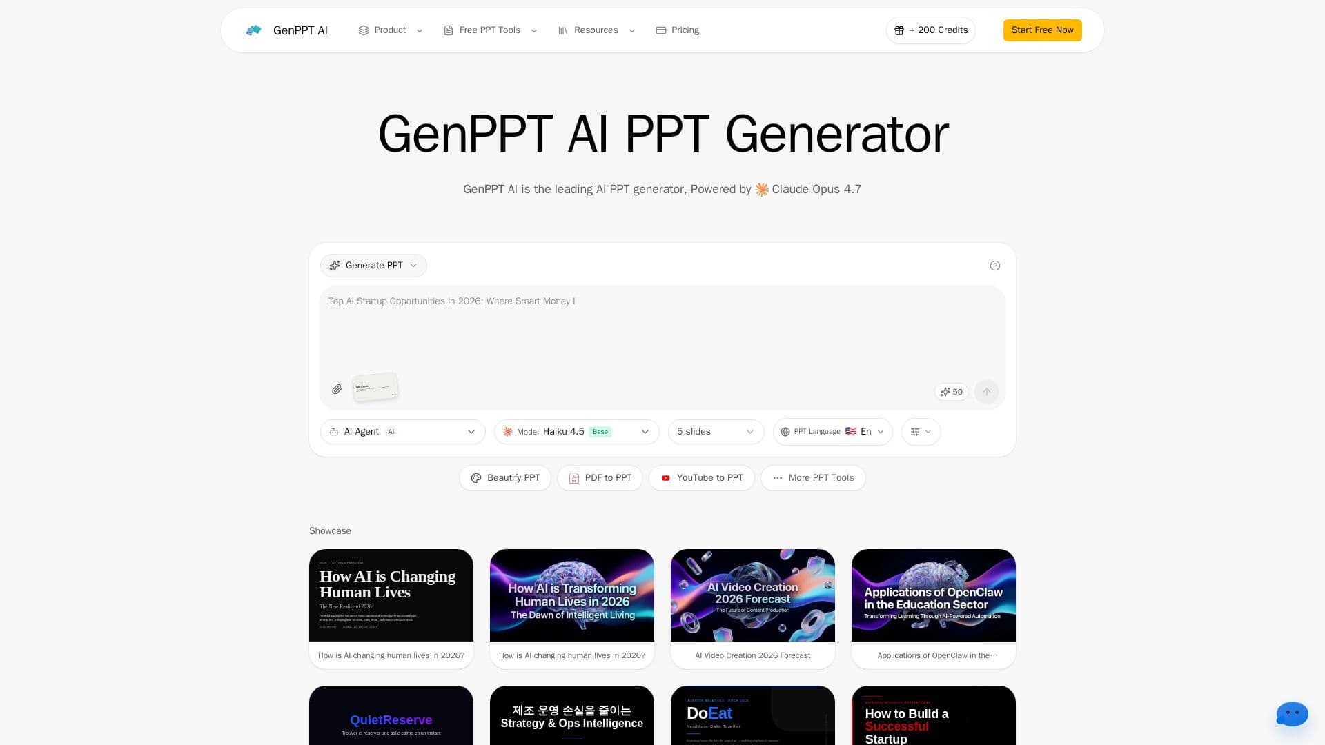 Screenshot von GenPPT AI
