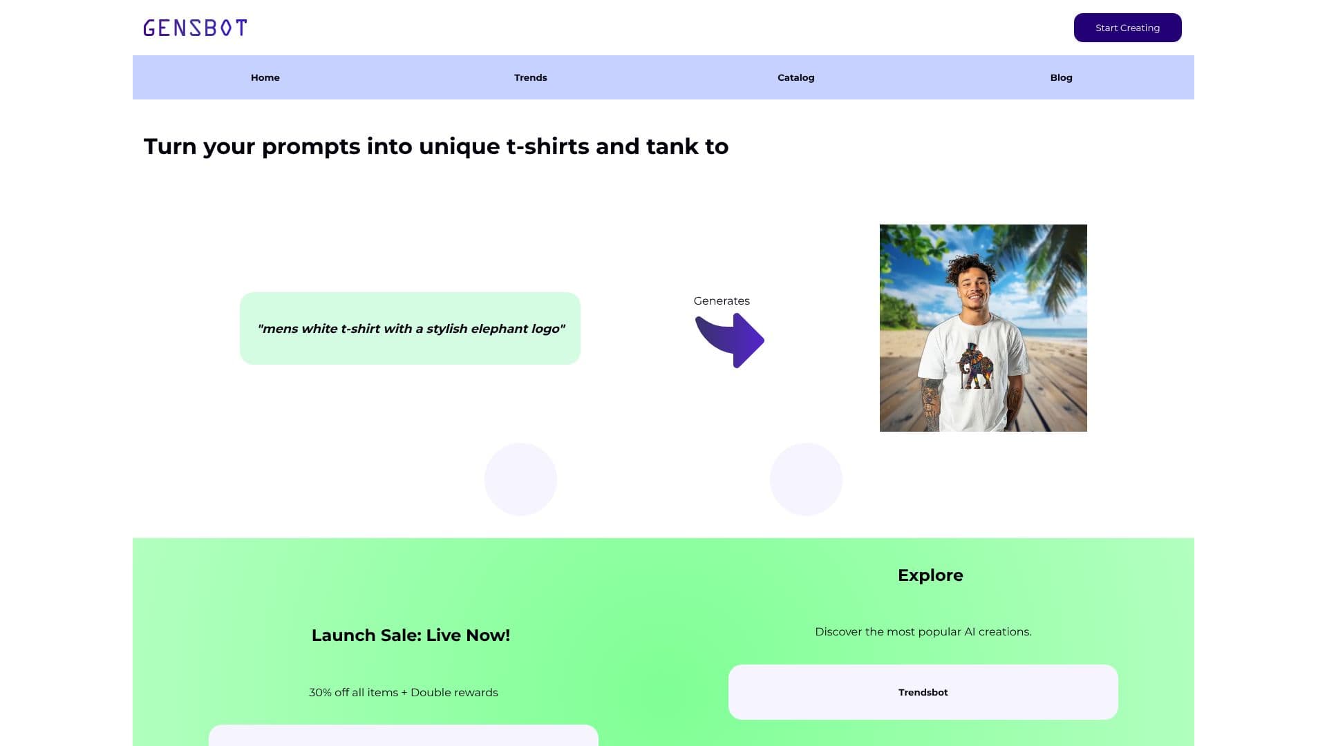 Screenshot von Gensbot Custom AI Items