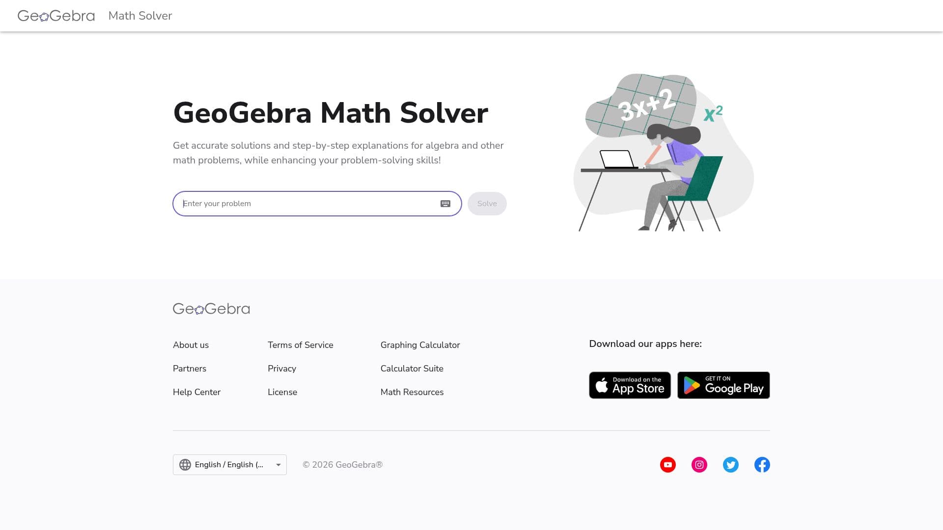 Tangkapan layar GeoGebra Math Solver