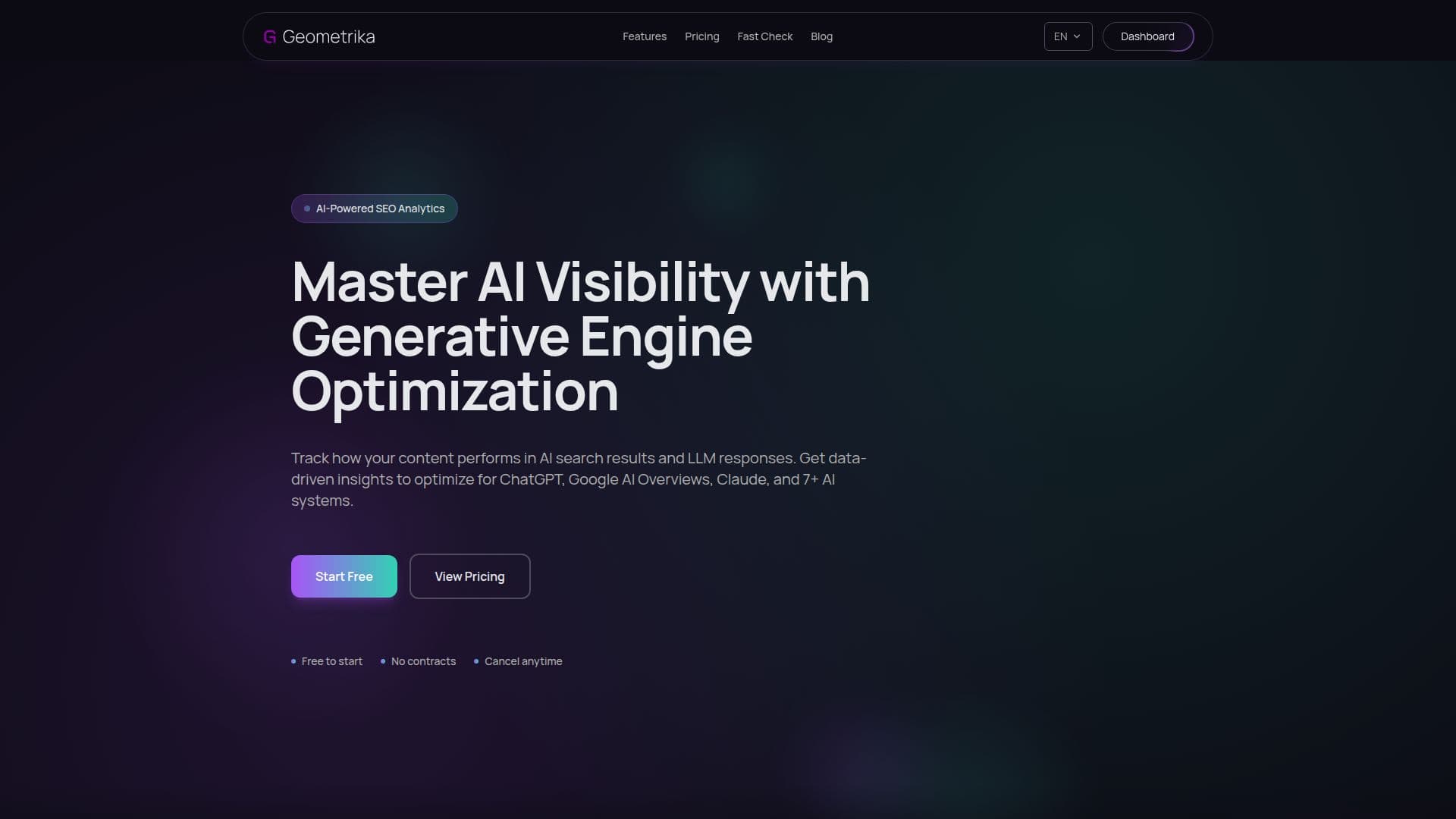 Geometrika AI Search Optimization screenshot
