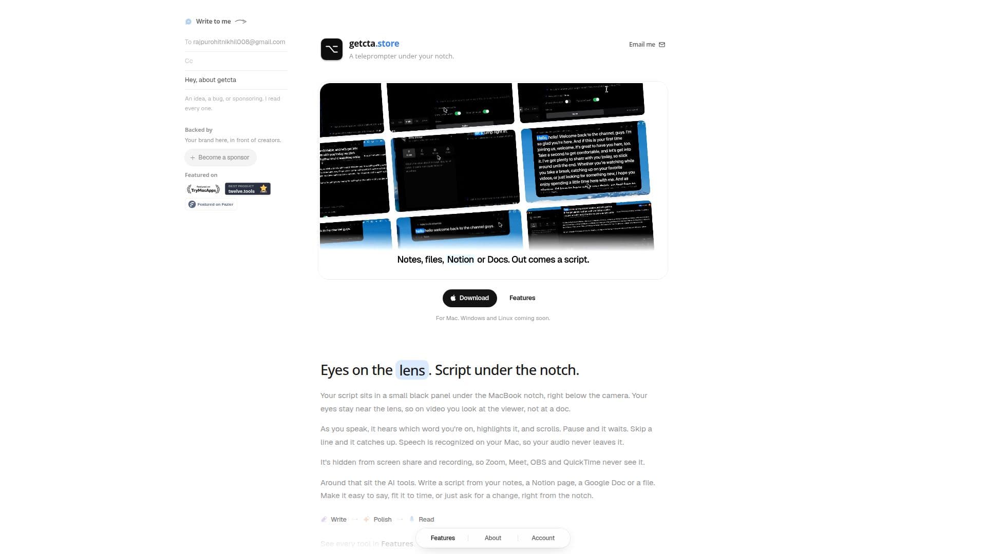 Getcta screenshot