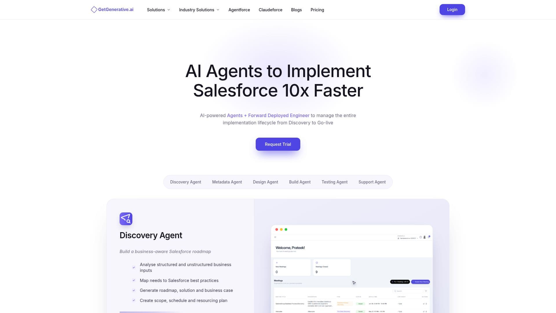 GetGenerative.ai Salesforce AI Agents screenshot