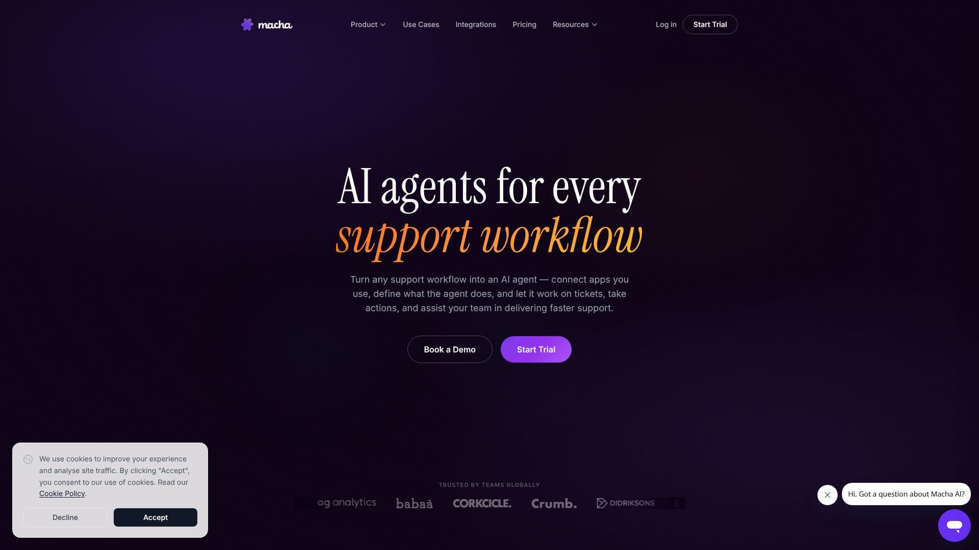 Capture d’écran de Macha AI Agents