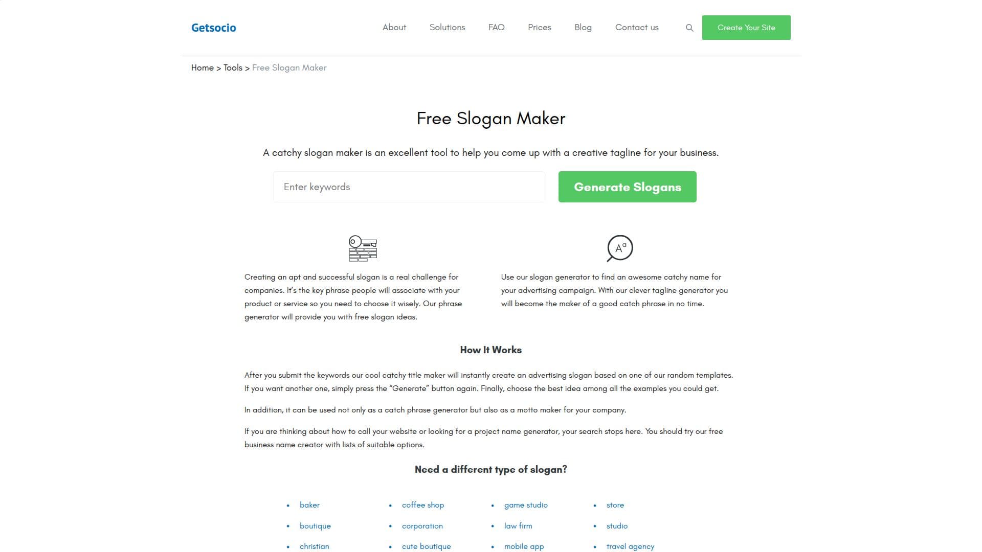 Getsocio Slogan Maker screenshot