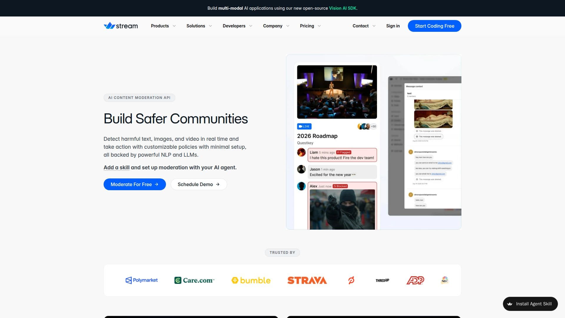 AI 콘텐츠 조정 API 스크린샷