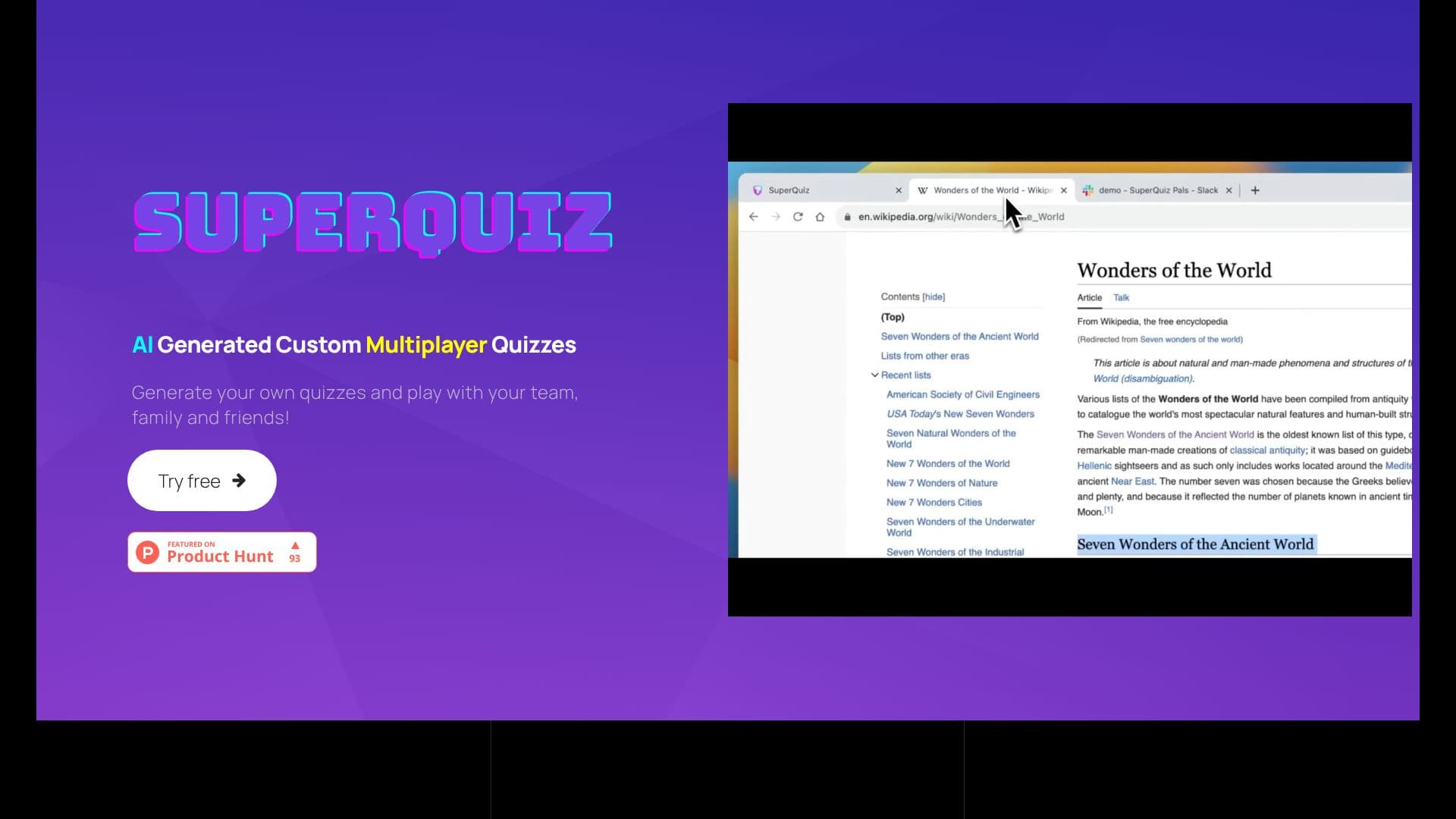 Screenshot von SuperQuiz