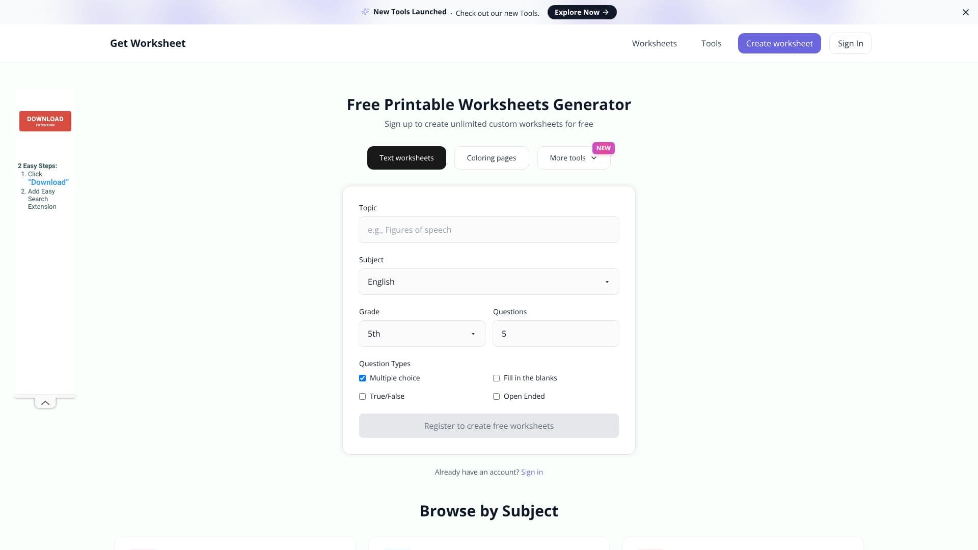 لقطة شاشة لـ Get Worksheet