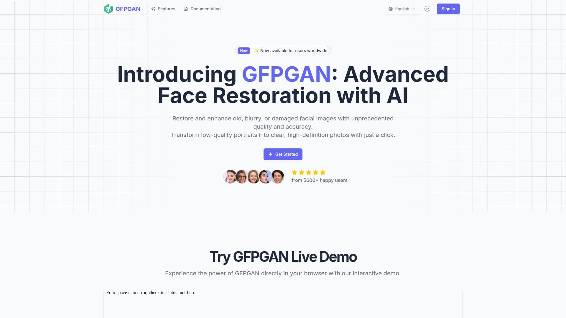 GFPGAN | Outil Avancé de Restauration de Visages par IA screenshot