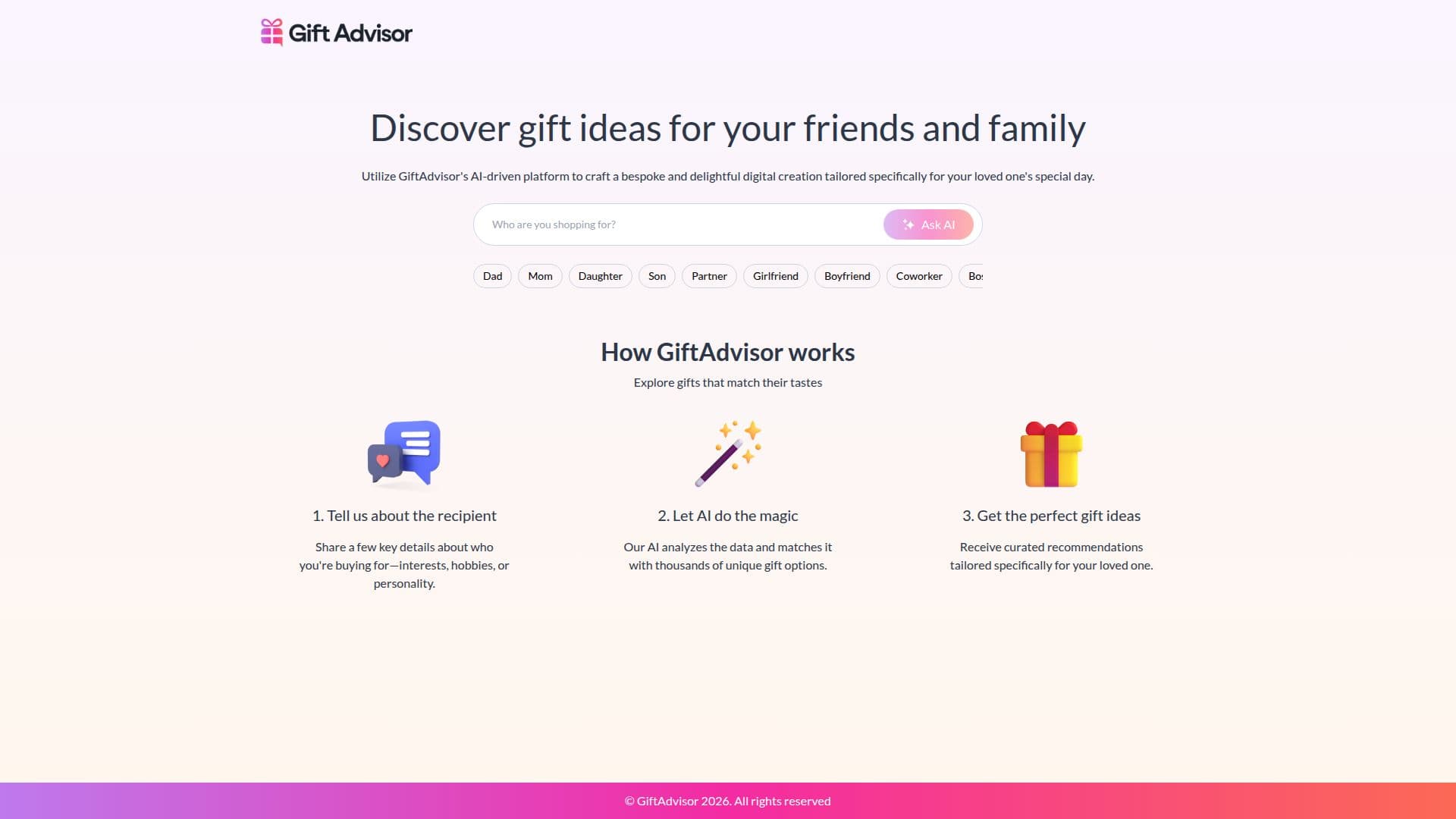 GiftAdvisor: AI驱动的礼物创意 screenshot
