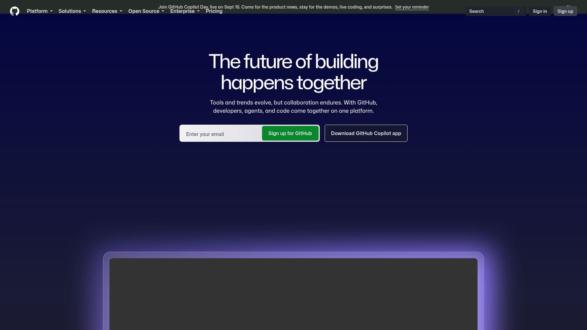 GitHub AI Developer Platform screenshot