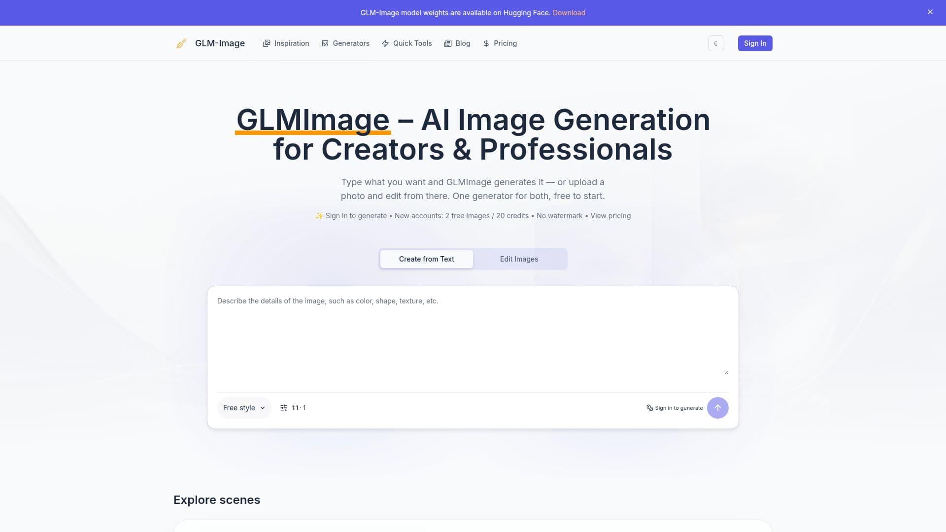 GLM-Image AI Generator screenshot