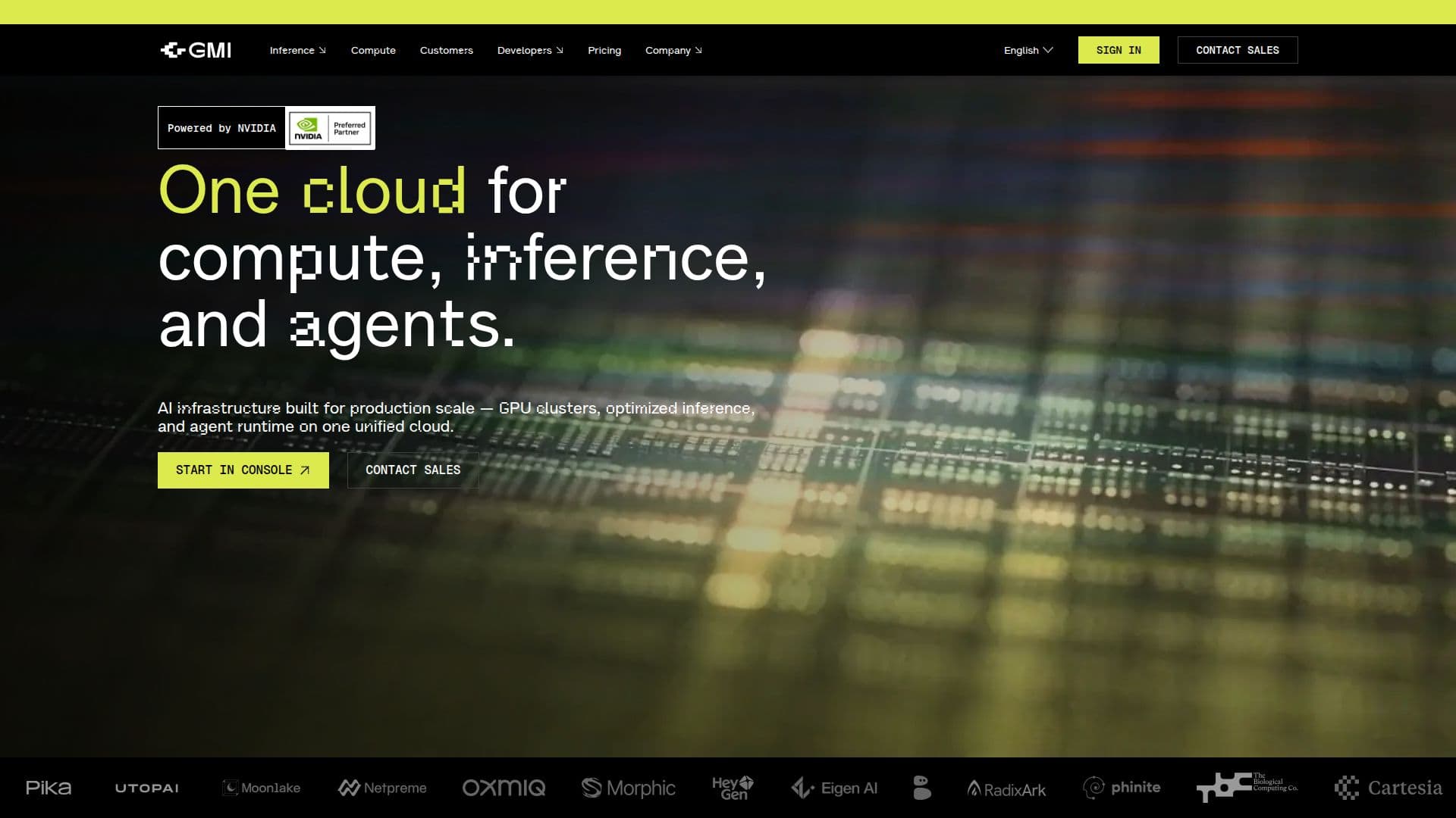 Screenshot von GMI Cloud