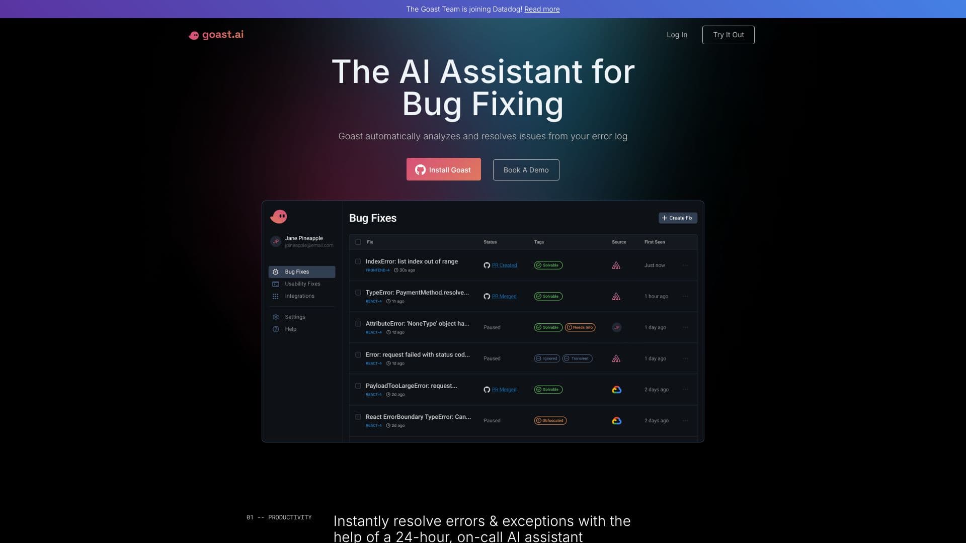 Goast.ai screenshot