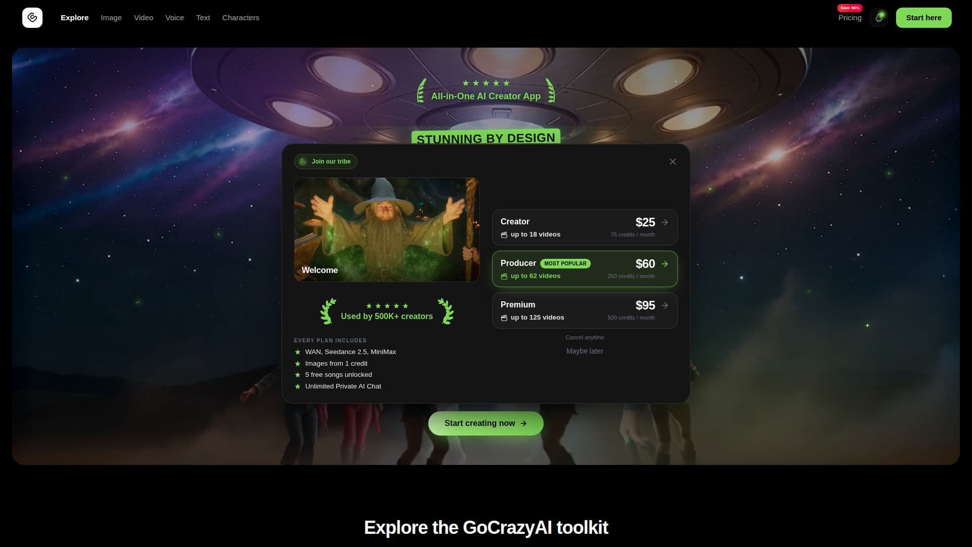 Capture d’écran de GoCrazyAI