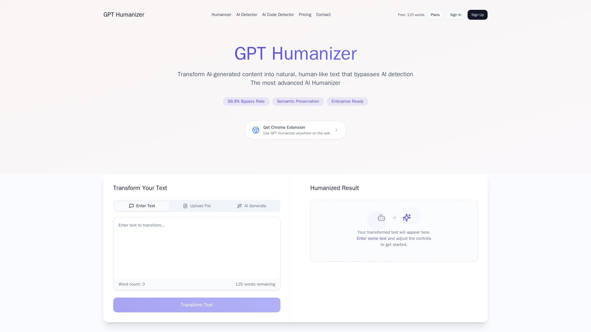 GPT Humanizer - KI-Texttransformation screenshot