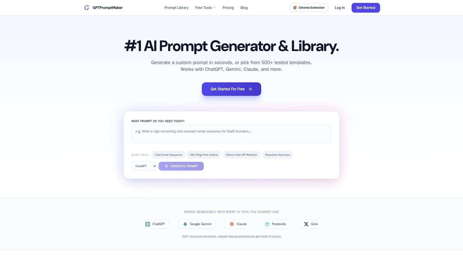 Tangkapan layar GPTPromptMaker