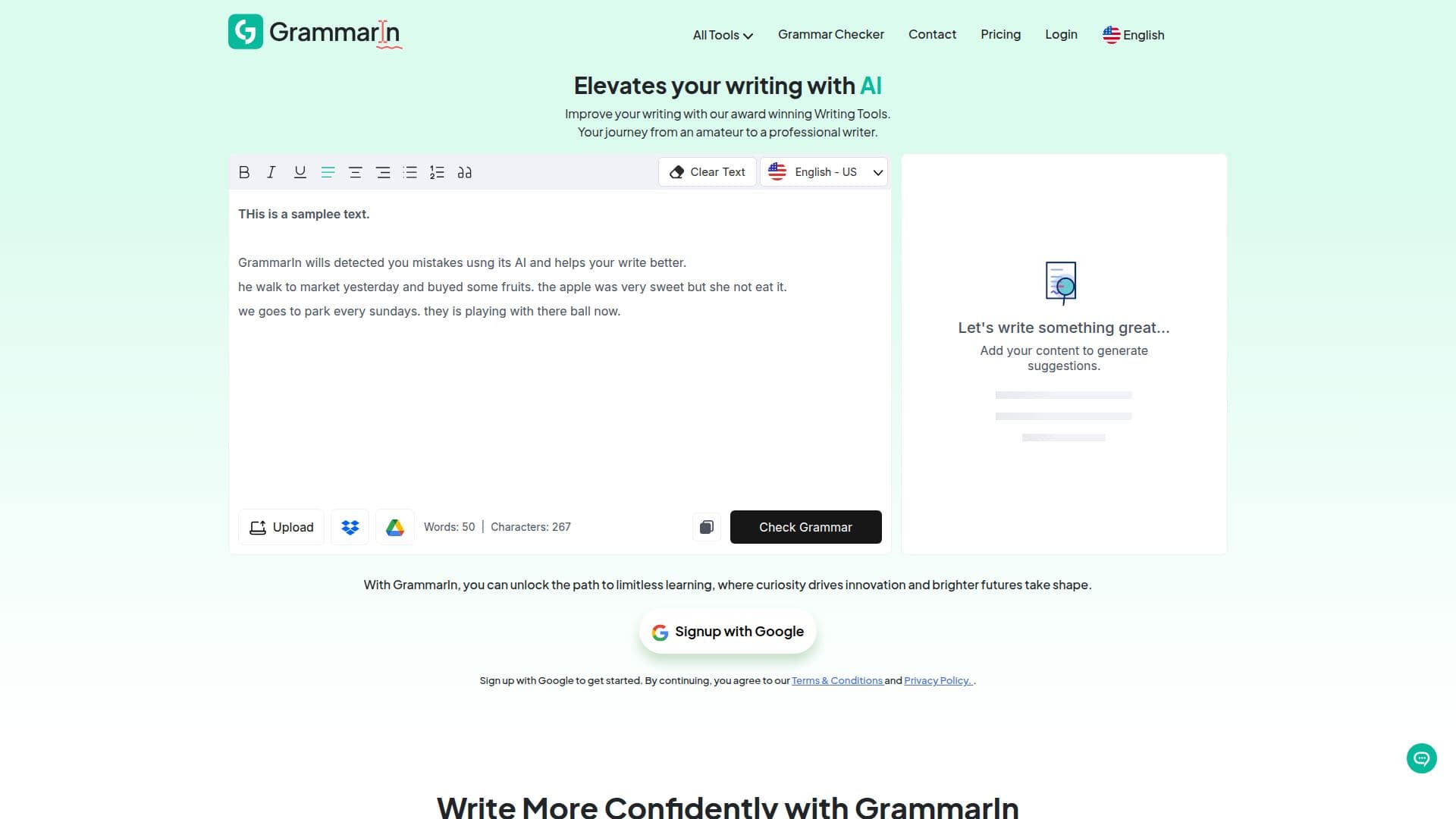 GrammarIn AI Assistant screenshot