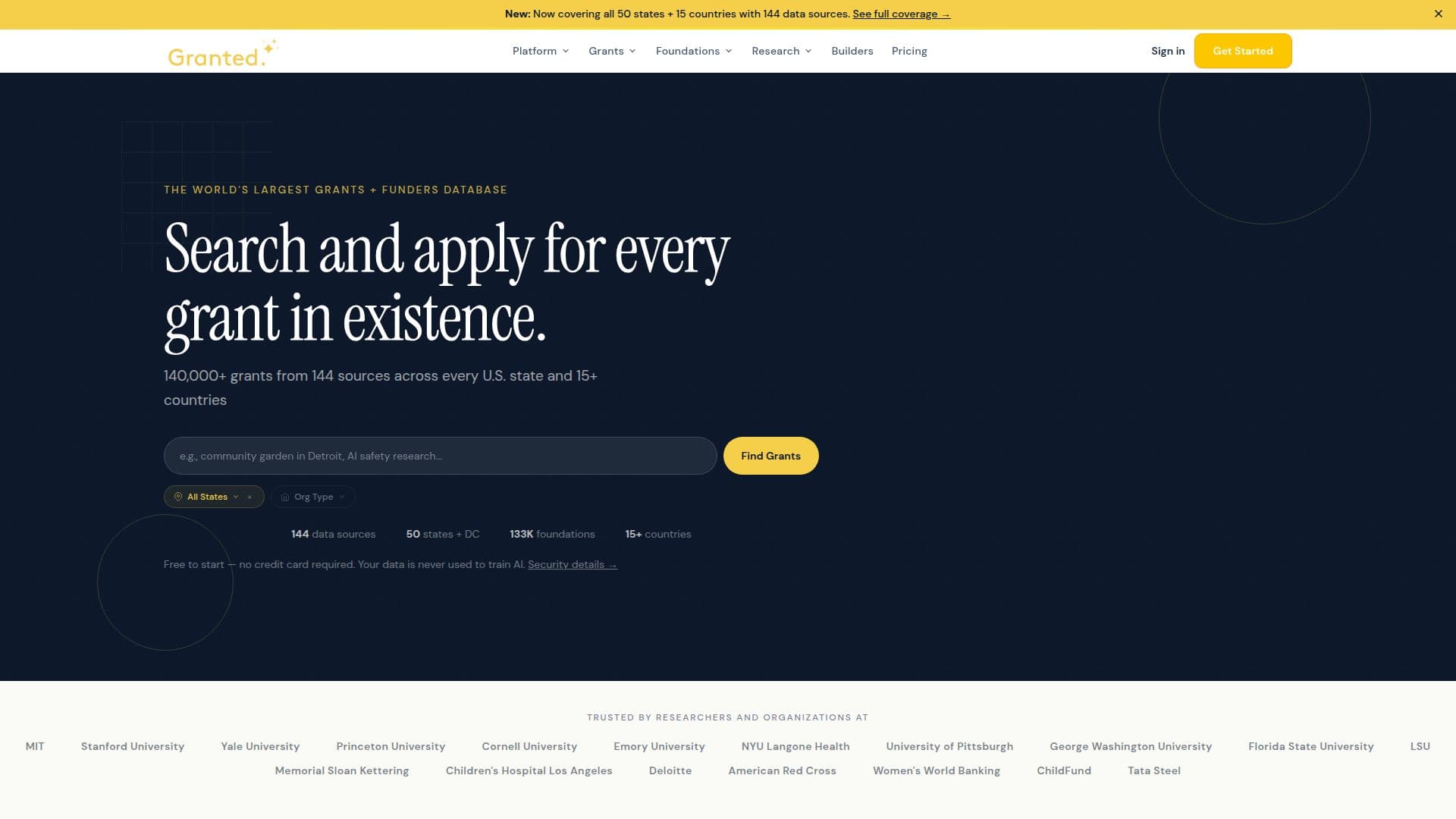 Granted AI — Grant Discovery and Writing Tool screenshot
