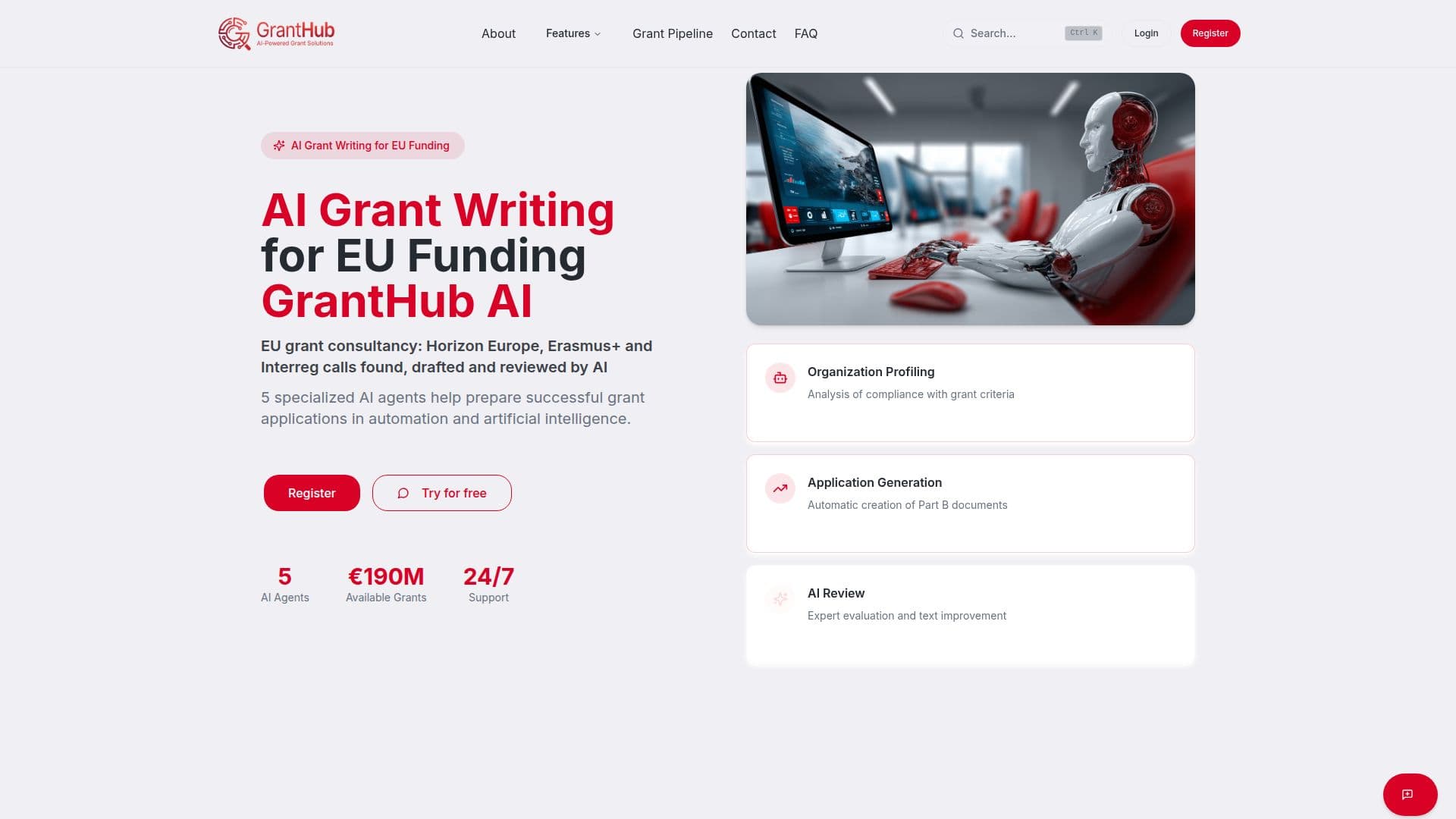 GrantHub — EU Grant AI Assistant for Moldova screenshot