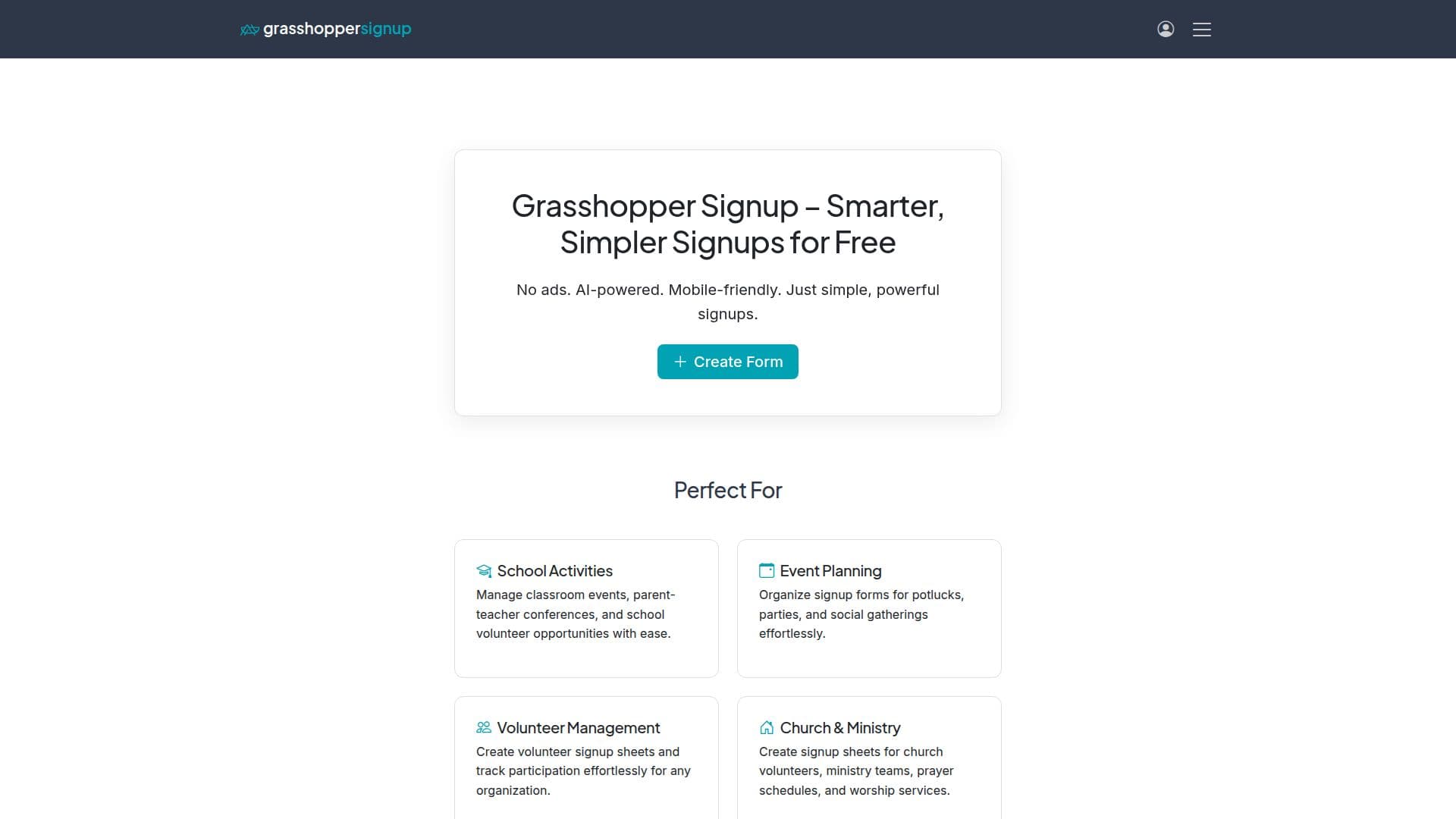لقطة شاشة لـ Grasshopper Signup