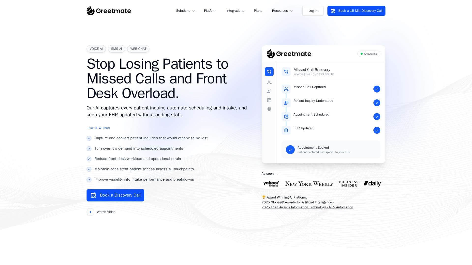Greetmate Voice AI Infrastruktur screenshot